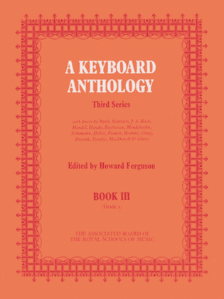 Book cover for A Keyboard Anthology, Third Series, Book III