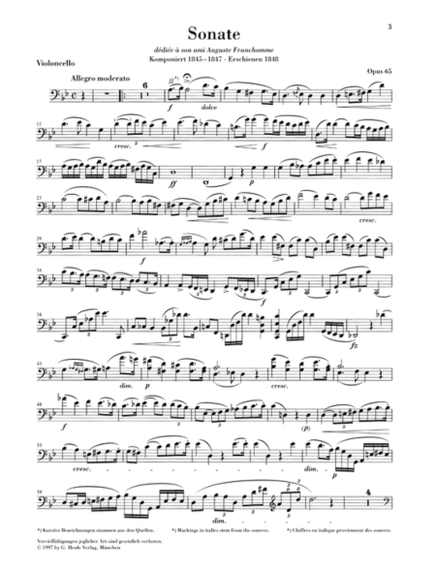 Sonata for Violoncello and Piano G minor Op. 65