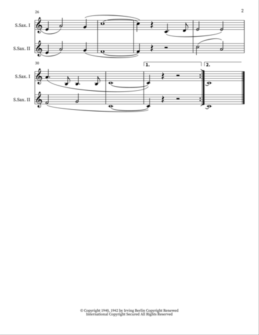 White Christmas Woodwind Duet scores gallery preview page 2
