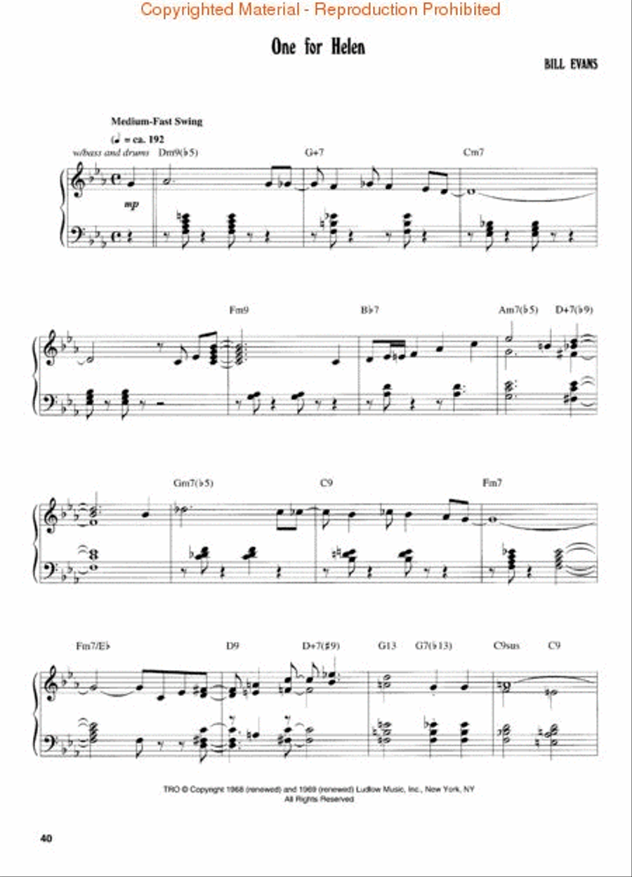 Bill Evans at Town Hall Piano Solo scores gallery preview page 2