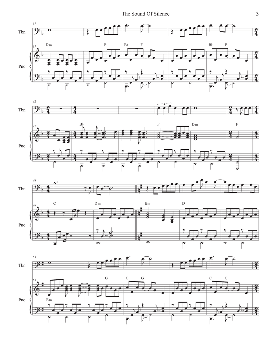The Sound Of Silence Piano scores gallery preview page 3