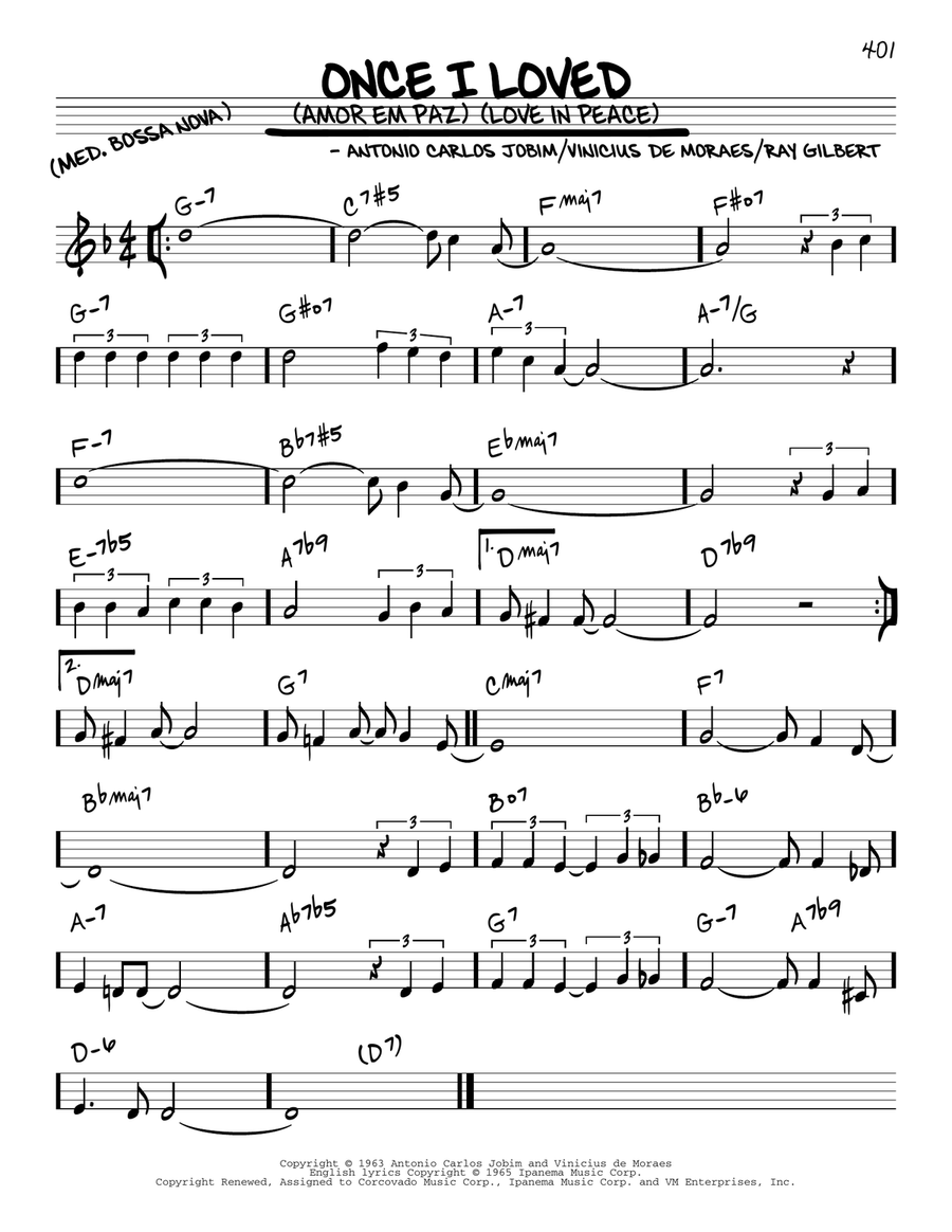 Once I Loved (Amor Em Paz) (Love In Peace) Piano scores gallery preview page 1