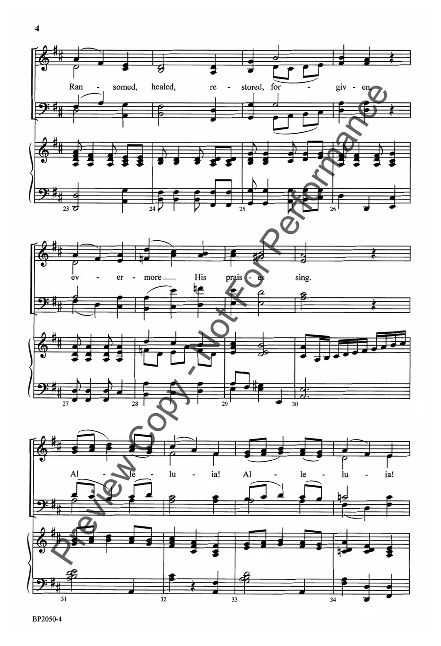 Praise, My Soul, the King of Heaven 4-Part scores gallery preview page 5