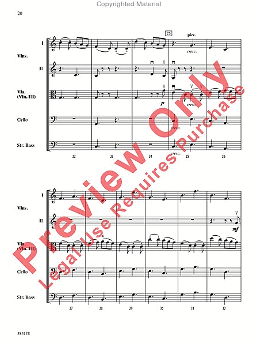 Themes from St. Paul's Suite String Orchestra scores gallery preview page 21