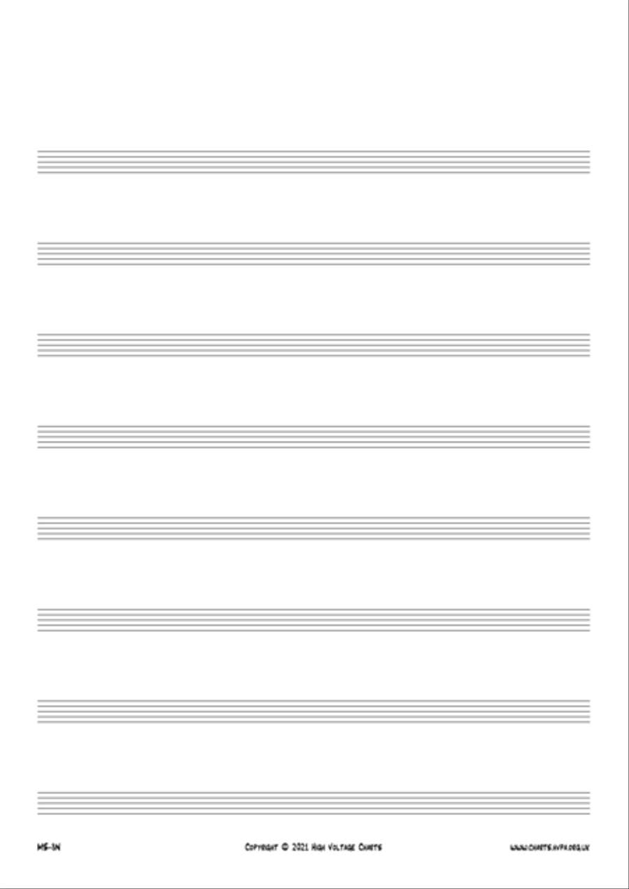 Manuscript Paper - 8 Staves No Clefs