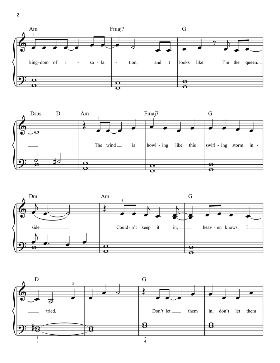 Let It Go (from Frozen) Easy Piano scores gallery preview page 2