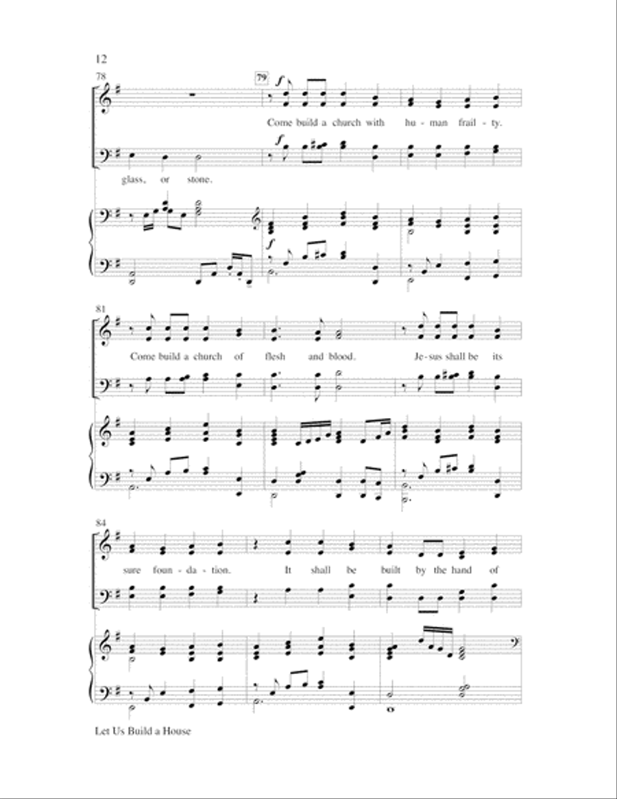 Let Us Build A House (All Are Welcome) Choir scores gallery preview page 12