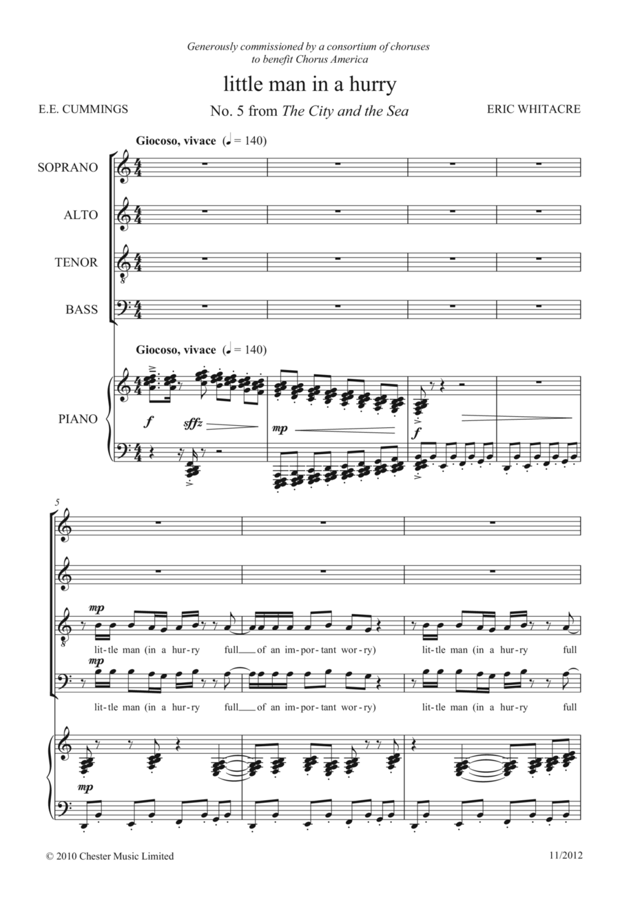 Little Man In A Hurry (From 'The City And The Sea') 4-Part scores gallery preview page 1