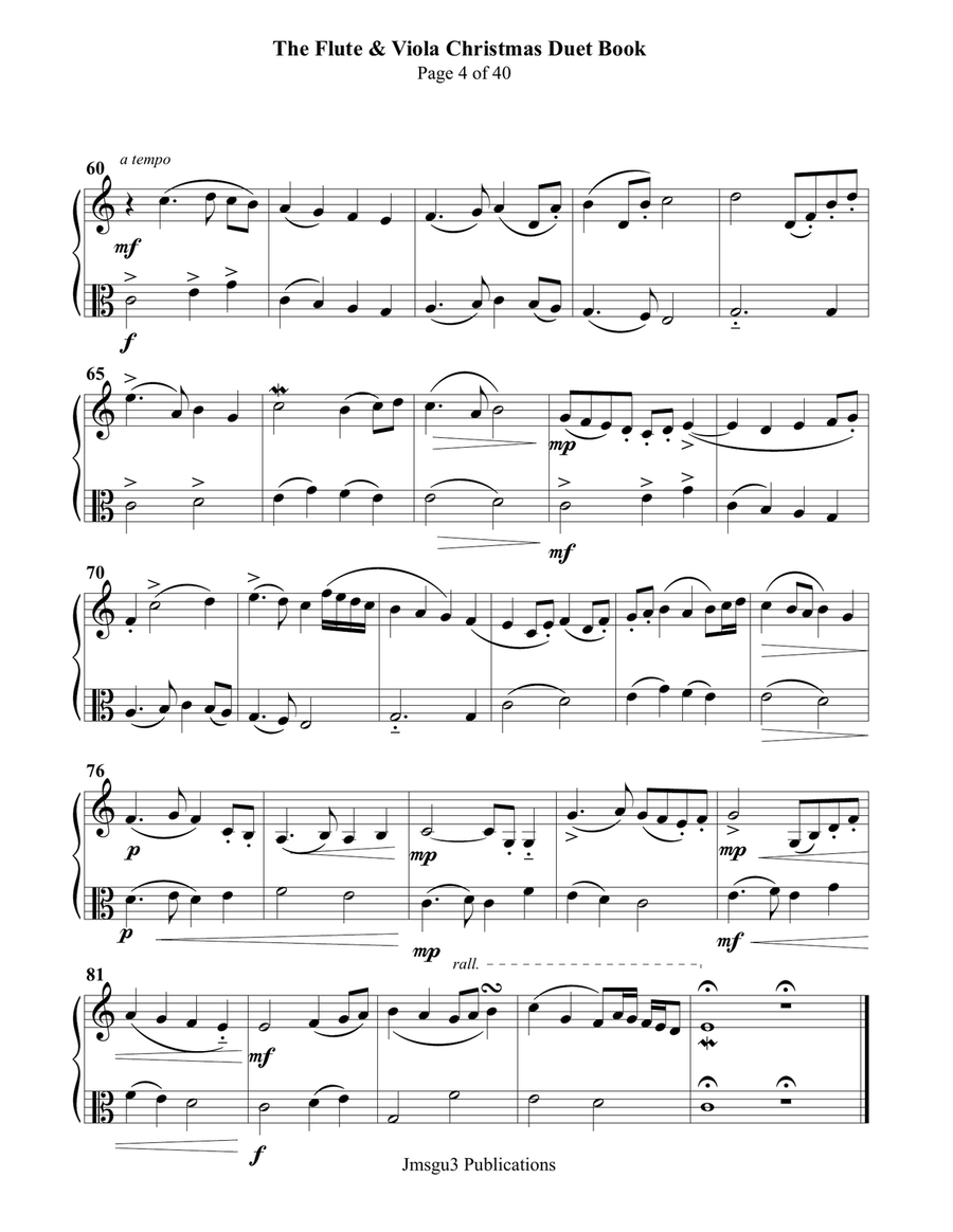 The Flute & Viola Christmas Duet Book Flute scores gallery preview page 4