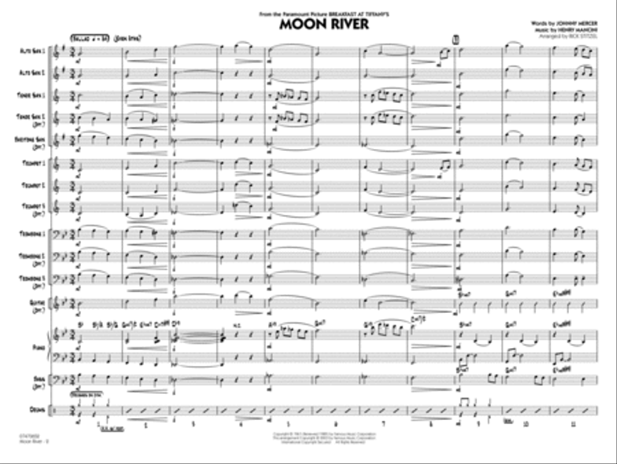 Moon River (arr. Rick Stitzel) - Full Score Jazz Ensemble scores gallery preview page 2