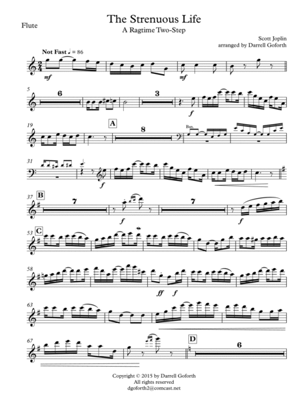 The Strenuous Life (A Ragtime Two-Step) arr. for Wind Quintet image number null