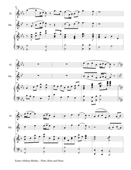 EASTER ALLELUIA MEDLEY (Trio – Flute, French Horn/Piano) Score and Parts image number null
