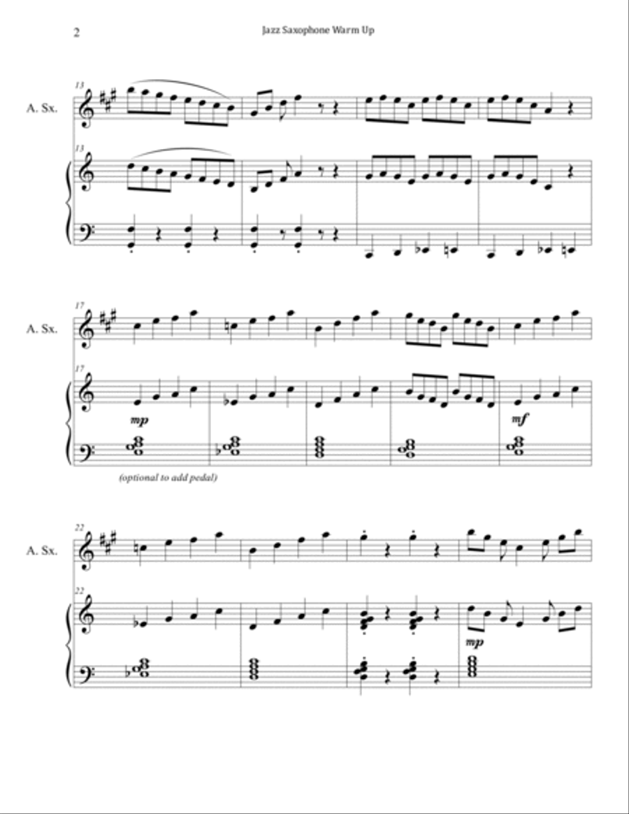 Jazz Saxophone Warm Up Alto Saxophone scores gallery preview page 2