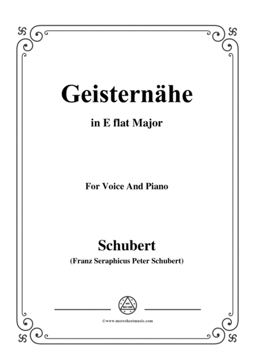 Schubert-Geisternähe,in E flat Major,for Voice and Piano image number null