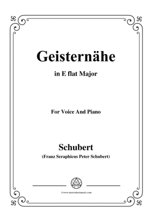 Schubert-Geisternähe,in E flat Major,for Voice and Piano