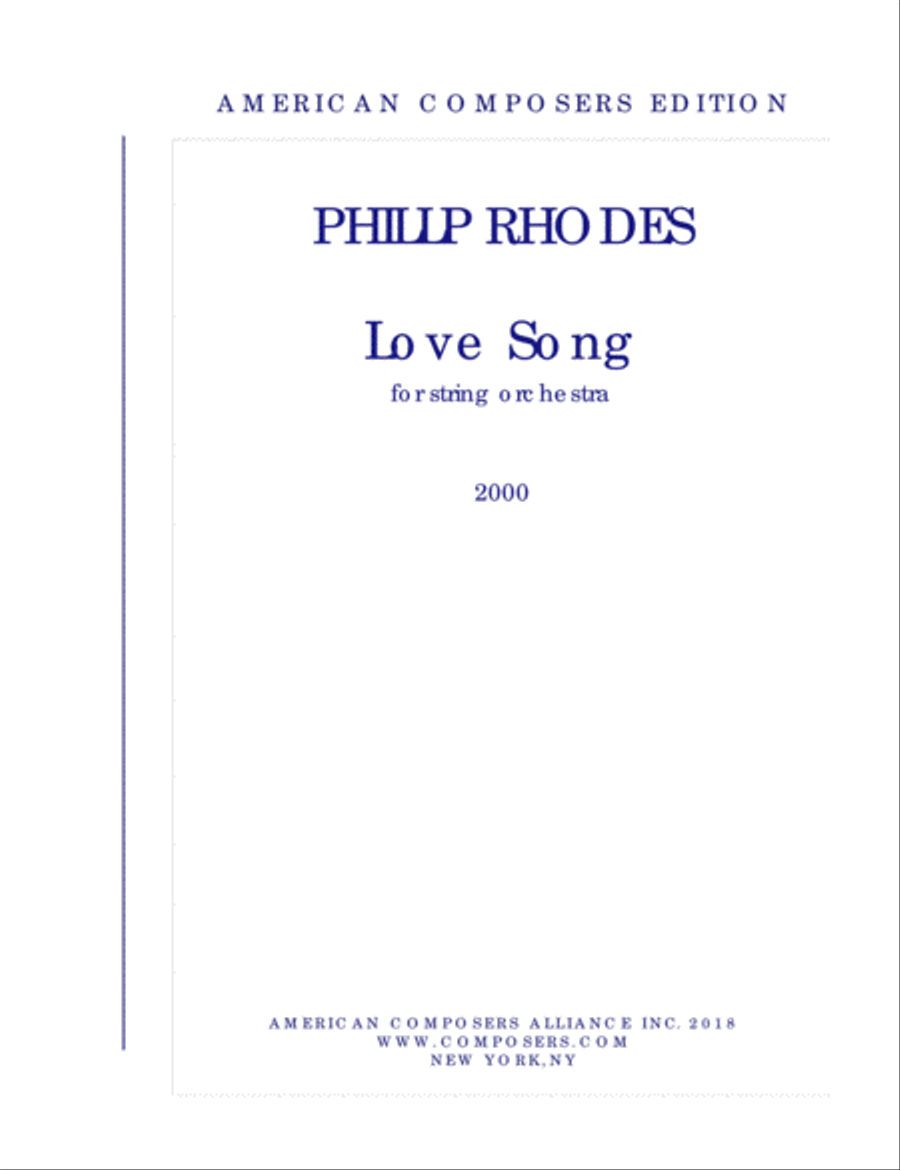 [Rhodes] Love Song String Orchestra scores gallery preview page 1