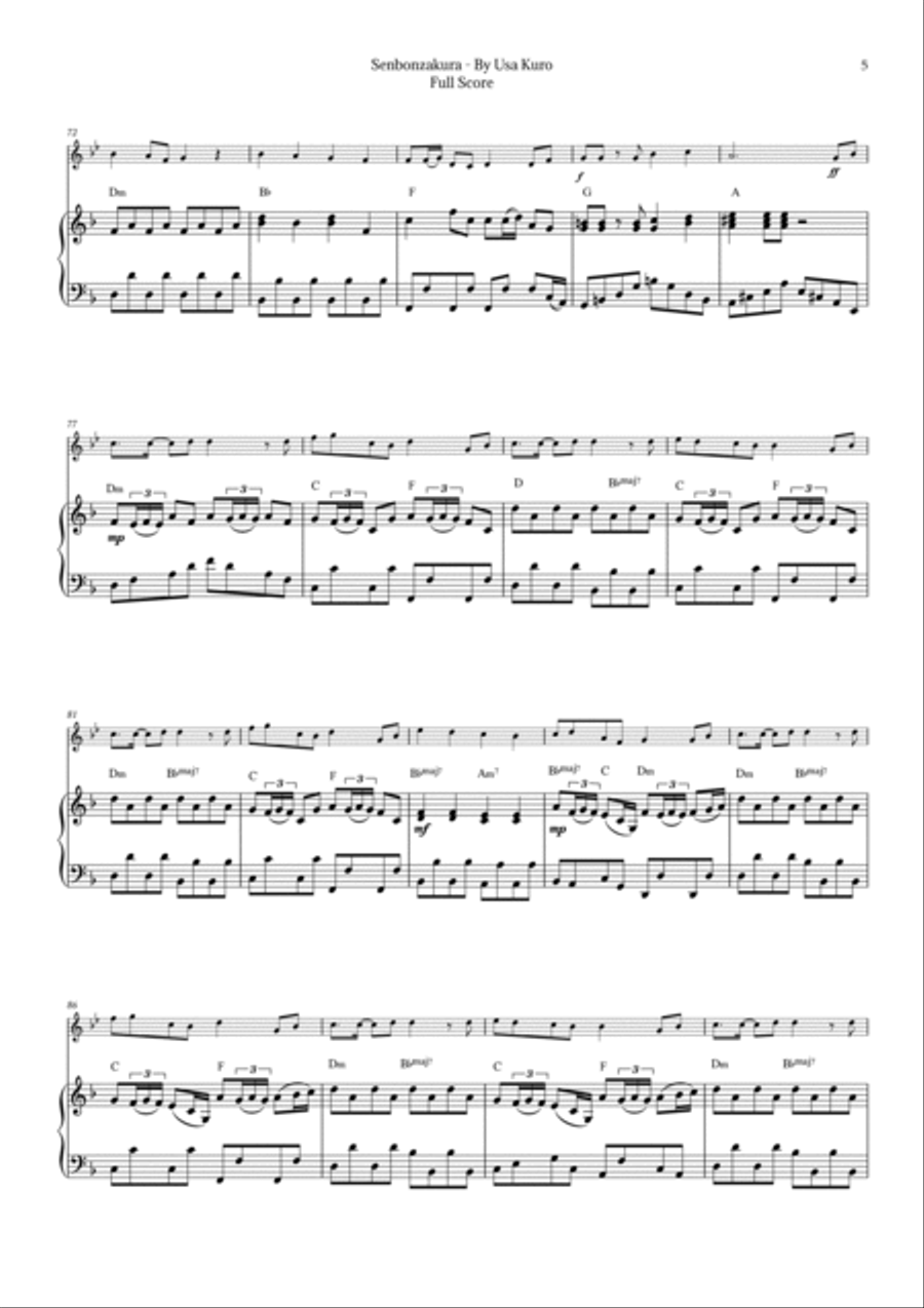 Senbonzakura Chamber Music scores gallery preview page 5