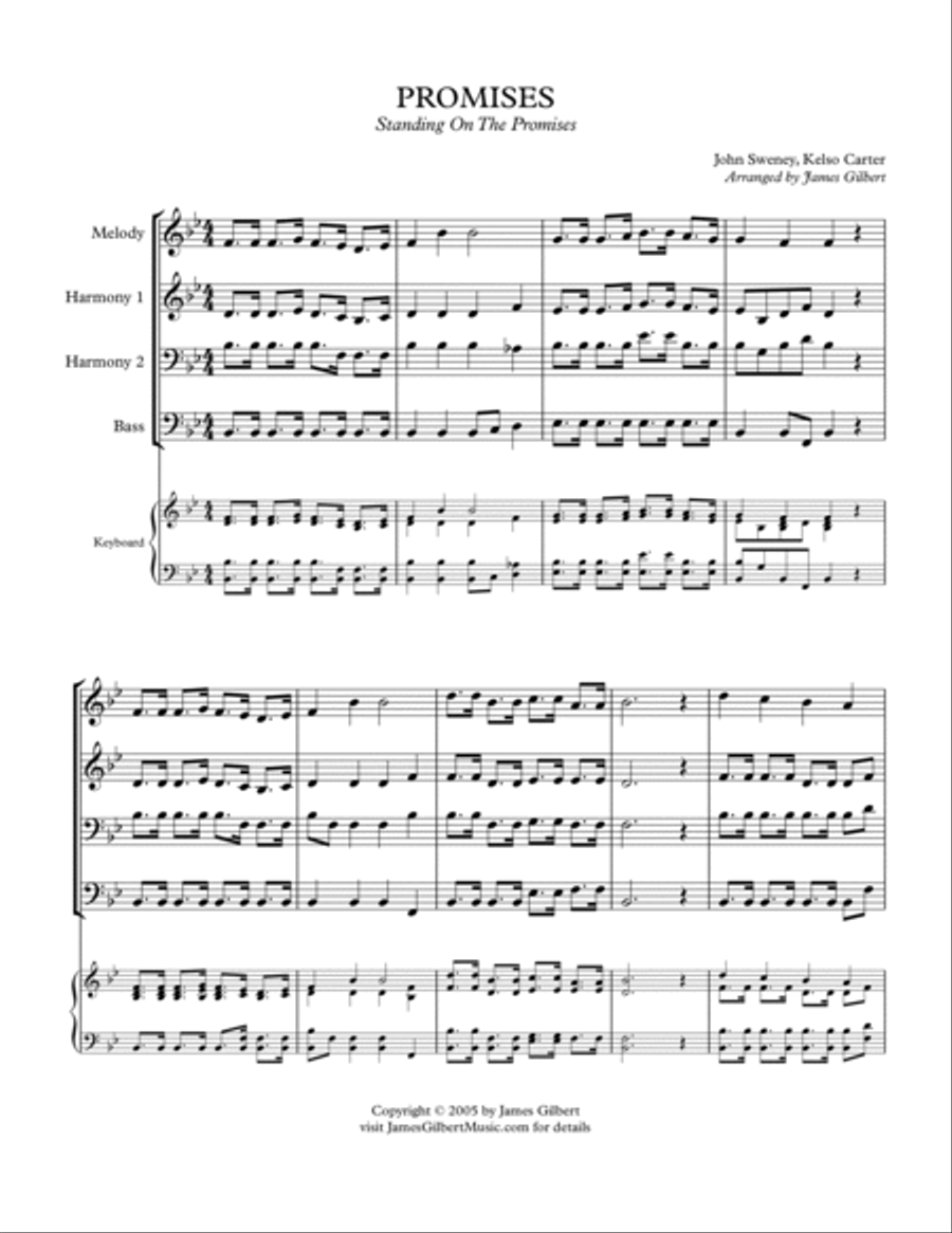 PROMISES (Standing on the Promises) Small Ensemble scores gallery preview page 2
