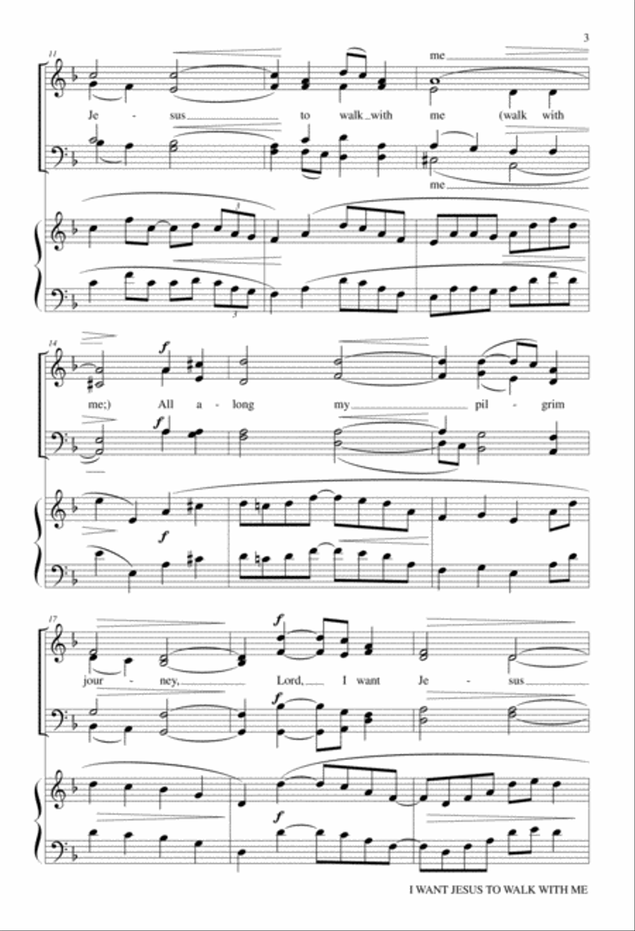 I Want Jesus to Walk with Me 4-Part scores gallery preview page 3