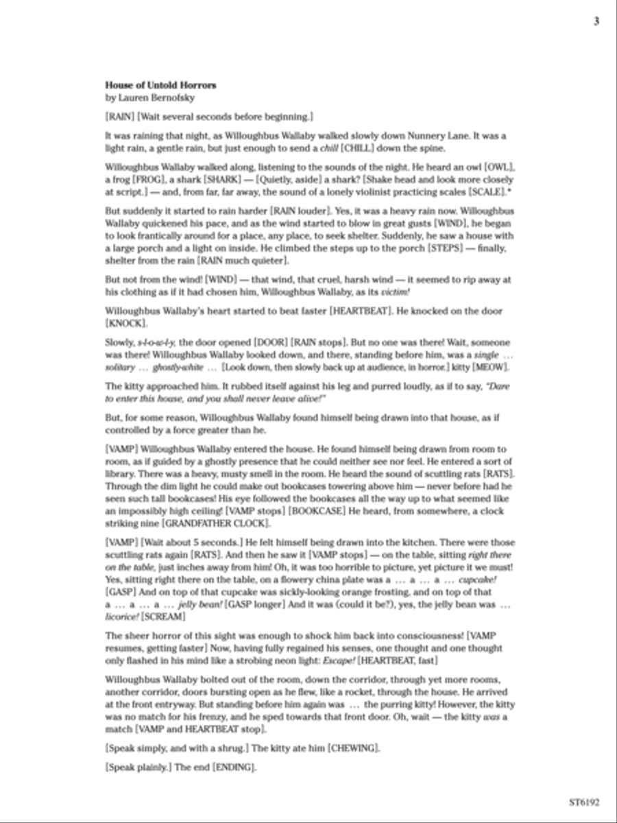 House of Untold Horrors (for Narration and String Orchestra): Score String Orchestra scores gallery preview page 3