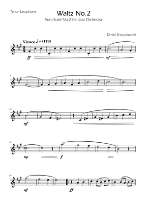 Dmitri Shostakovich - Second Waltz - Tenor Sax w/ Piano