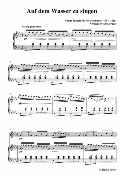 Schubert-Auf dem Wasser zu singen,for Violin and Piano image number null