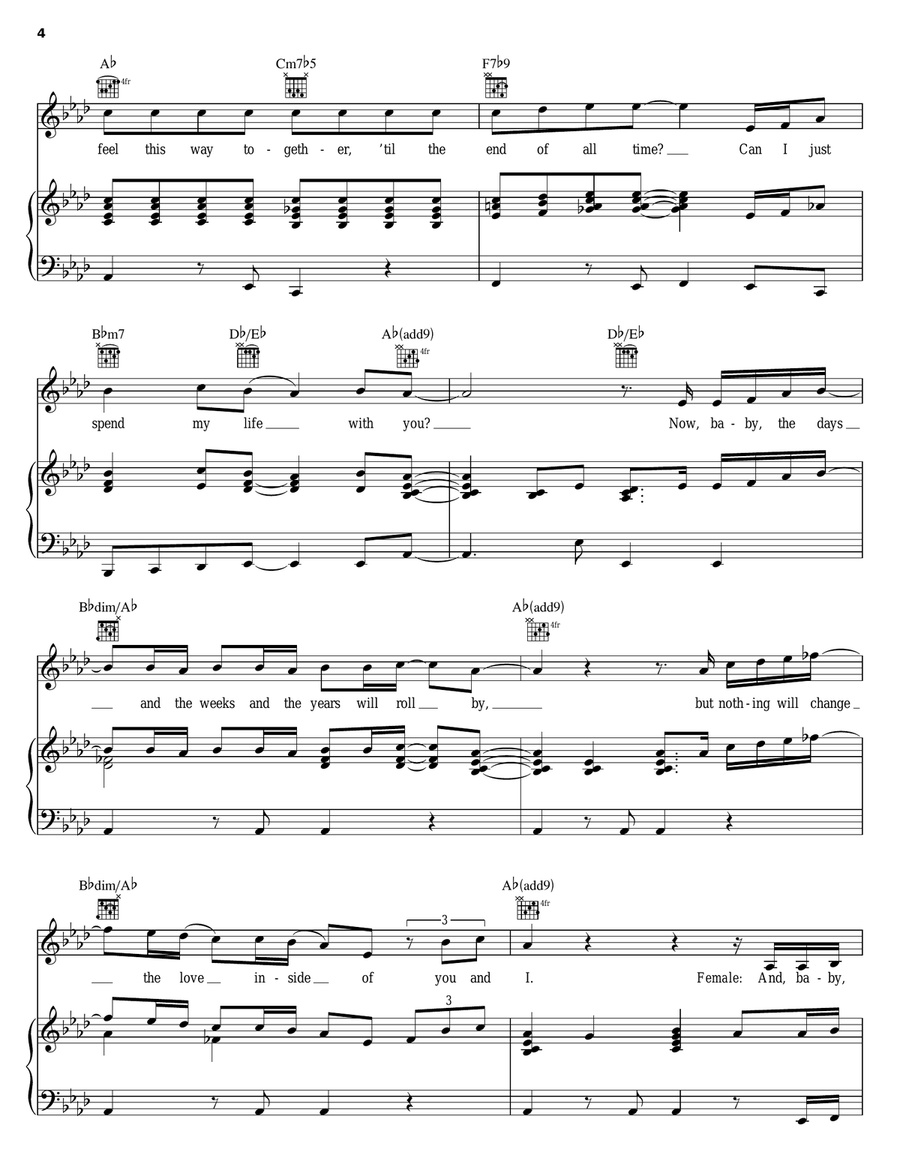 Spend My Life With You Piano, Vocal, Guitar scores gallery preview page 4