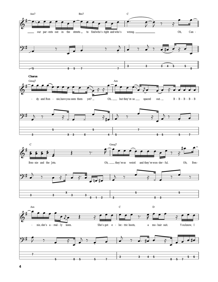 Bennie And The Jets Acoustic Guitar scores gallery preview page 4