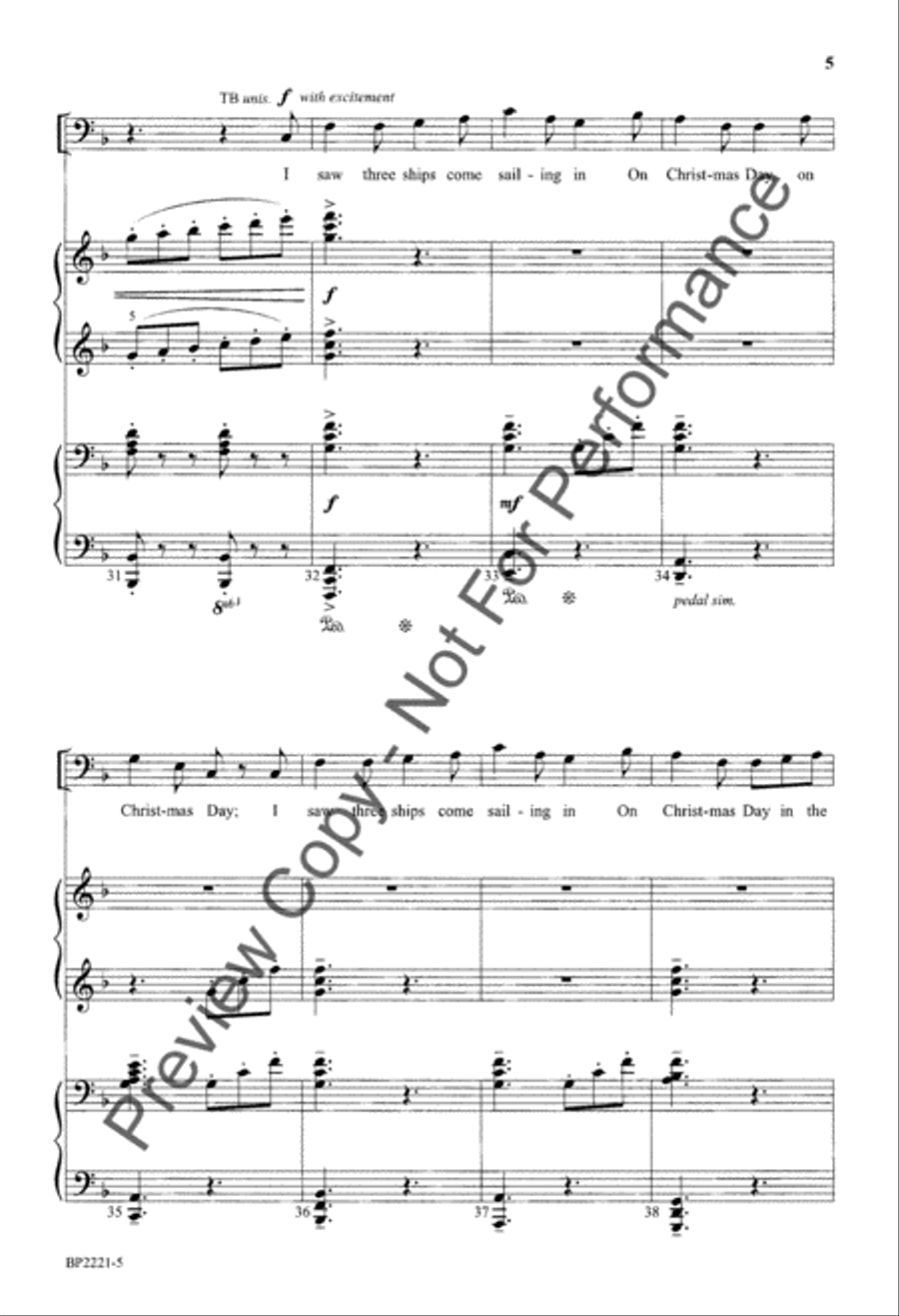 I Saw Three Ships - Hudson 4-Part scores gallery preview page 6