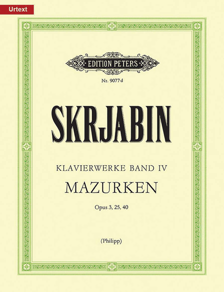 Alexander Scriabin : Selected Piano Works in 6 volumes Volume 4
