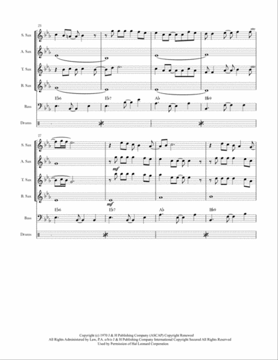 Feliz Navidad Saxophone Quartet scores gallery preview page 4
