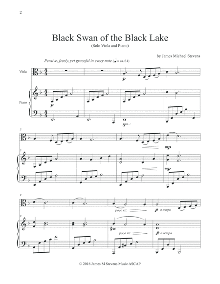 Black Swan of the Black Lake (Solo Viola & Piano) image number null