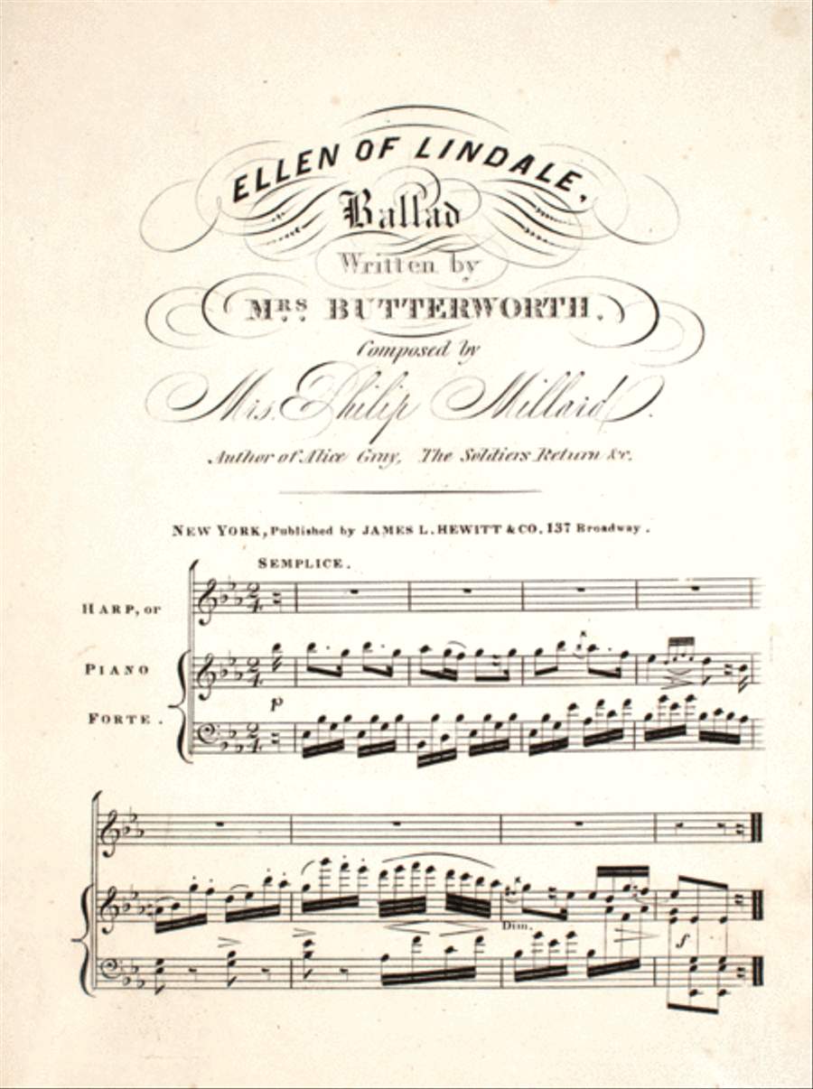 Ellen of Lindale. Ballad Voice scores gallery preview page 1
