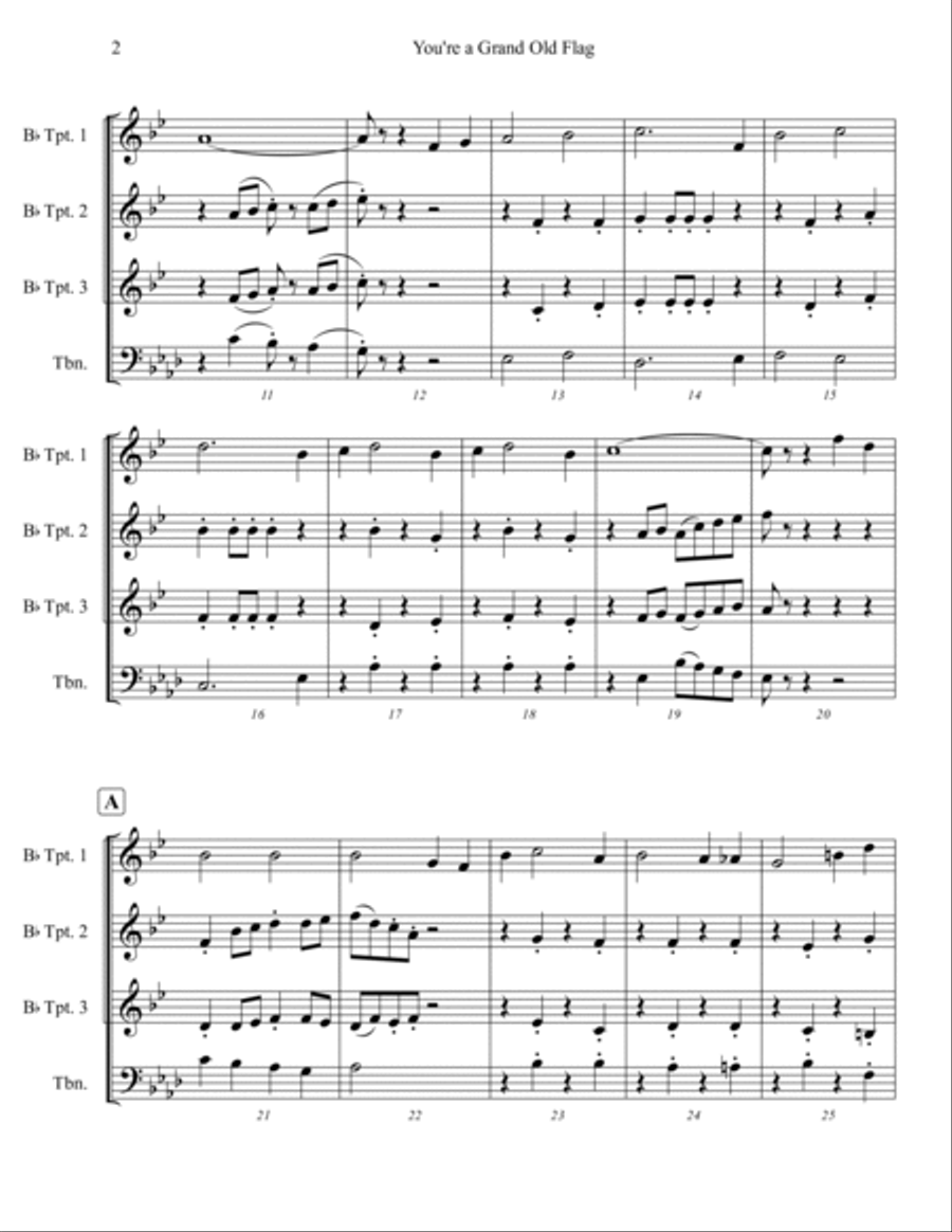 You're a Grand Old Flag You're a Grand Old Flag Brass Ensemble scores gallery preview page 2