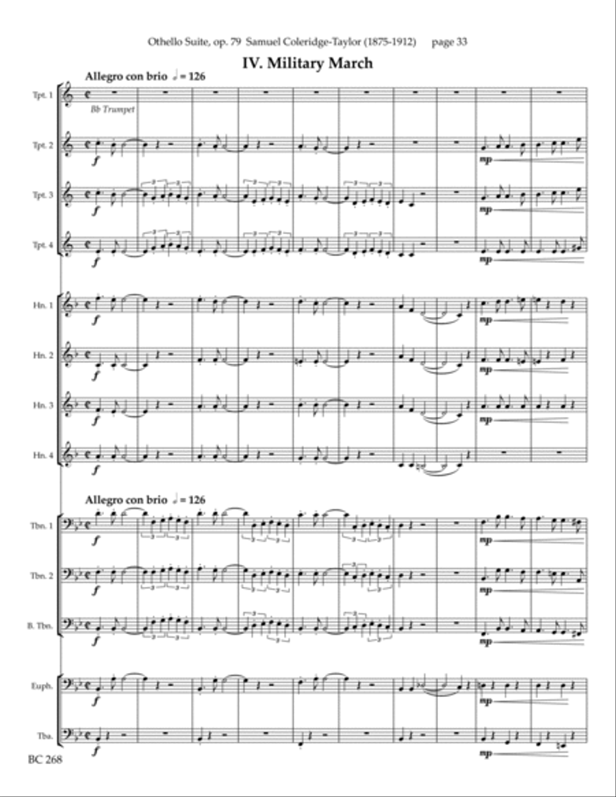 Othello Suite, Op. 79 for Brass Choir Brass Band scores gallery preview page 5