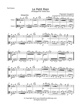 Couperin, F. - Le Petit Rien for Two Violas