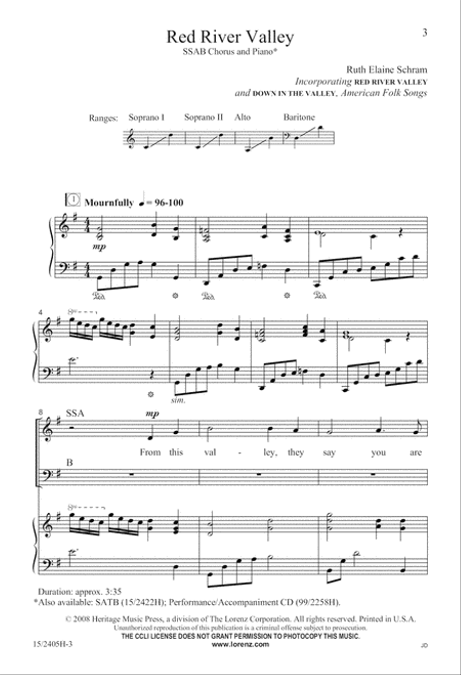 Red River Valley Red River Valley Choir scores gallery preview page 4
