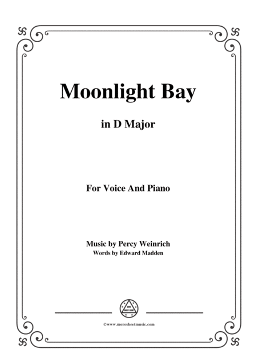 Percy Wenrich-Moonlight Bay,in D Major,for Voice and Piano Voice Solo scores gallery preview page 1