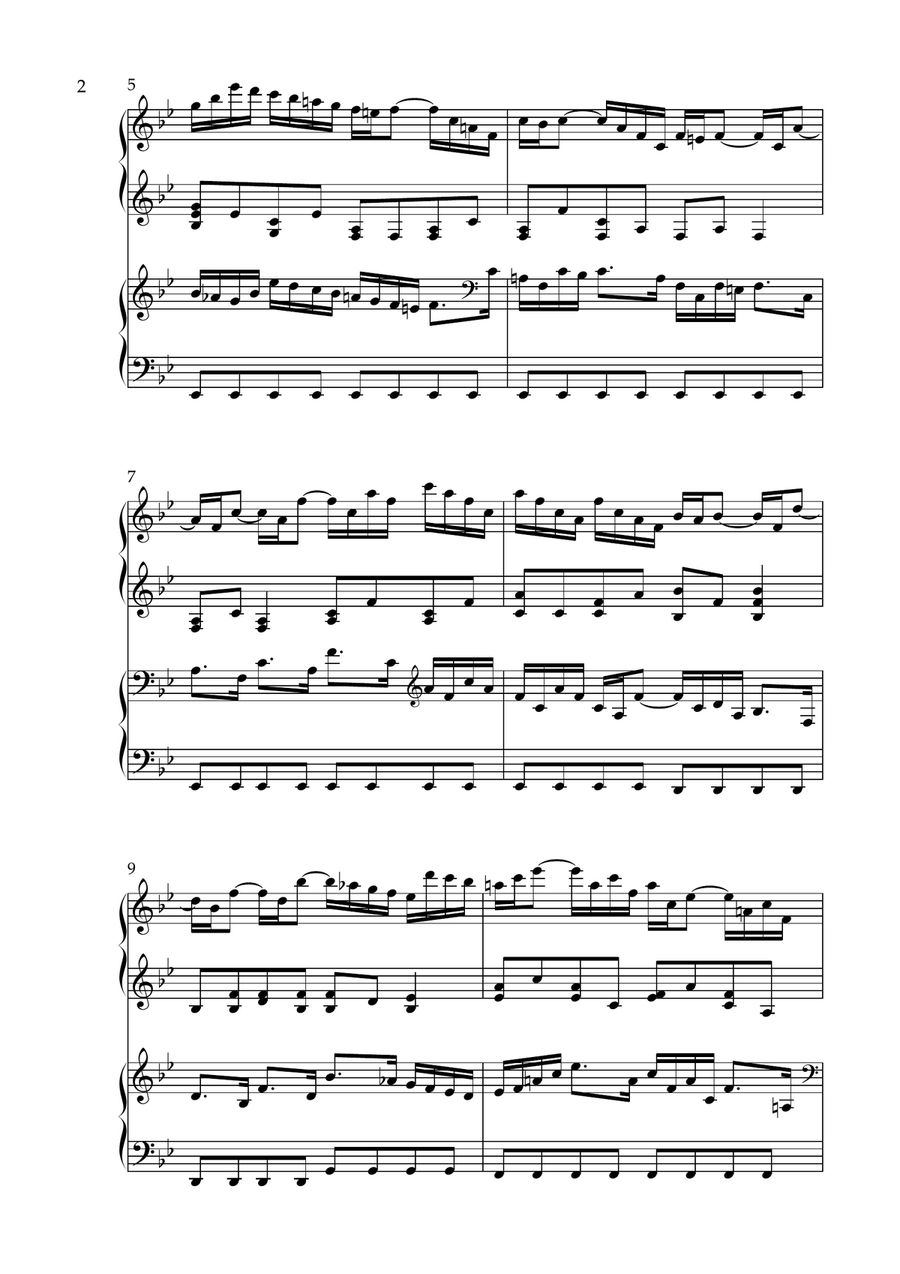 Brandenburg Concerto No. 6 in Bb Major, BWV 1051 (arr. for Organ Duet) by Johann Sebastian Bach Organ Solo scores gallery preview page 2