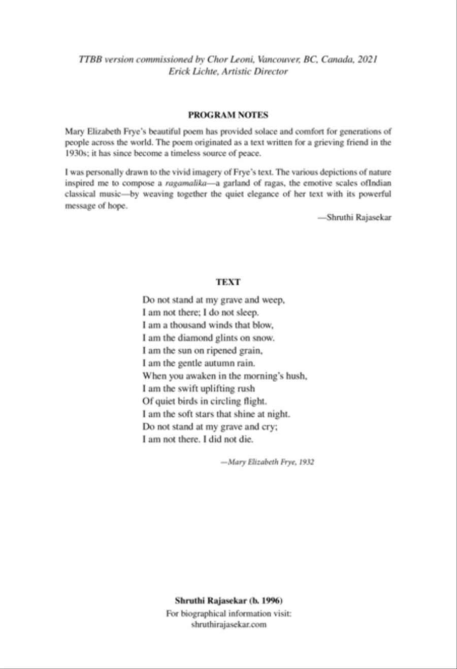 Do Not Stand at My Grave and Weep TTBB scores gallery preview page 2