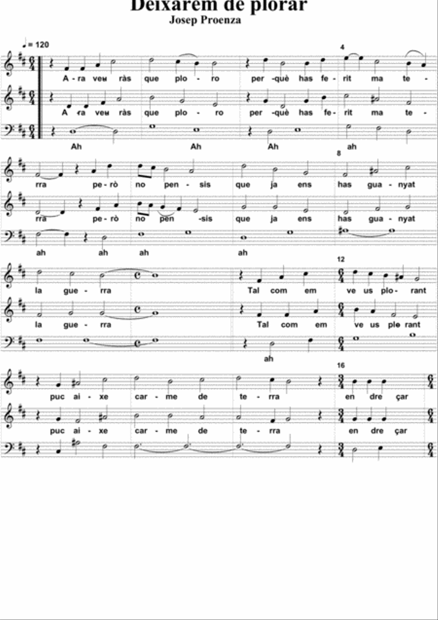 Deixarem de plorar Deixarem de plorar Small Ensemble scores gallery preview page 1
