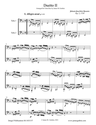 Quantz: Duetto Op. 2 No. 2 for Tuba Duo