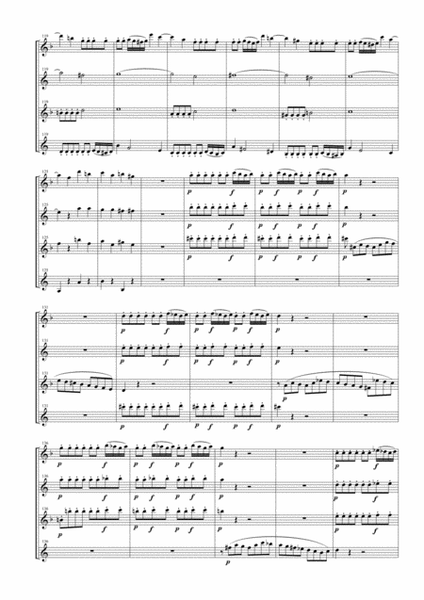 Overture from the Opera "The Magic Flute" for Saxophone Quartet (SATB) image number null