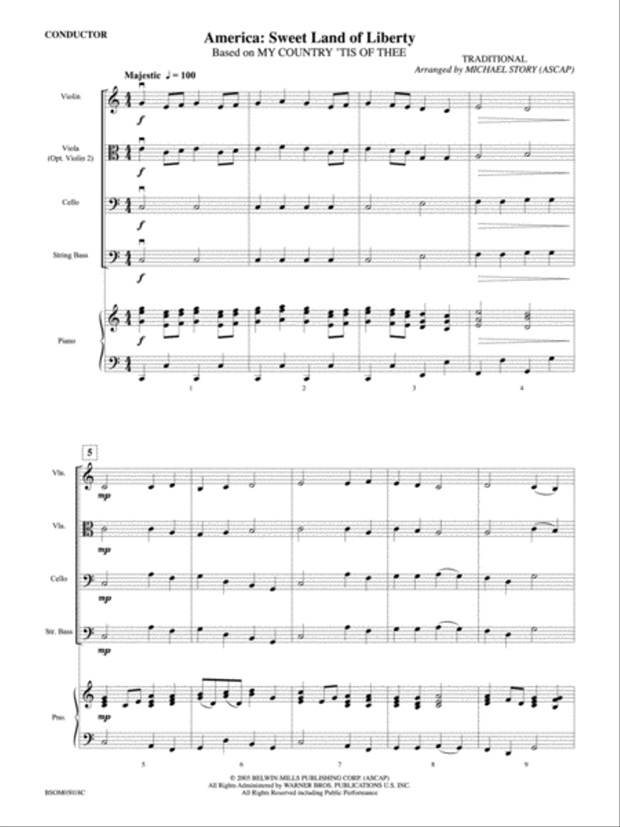 America: Sweet Land of Liberty America: Sweet Land of Liberty String Orchestra scores gallery preview page 2
