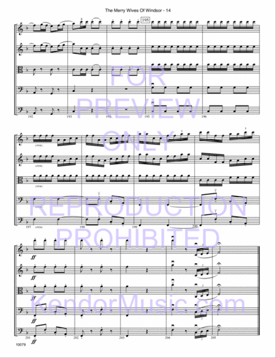 Merry Wives Of Windsor, The (Themes From The Overture) (Full Score) Orchestra scores gallery preview page 16