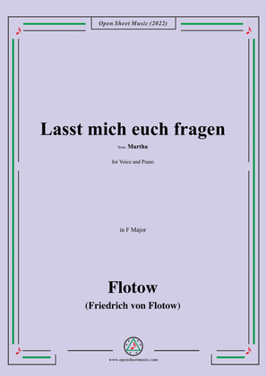 Book cover for Flotow-Lasst mich euch fragen,from Martha,for Voice and Piano