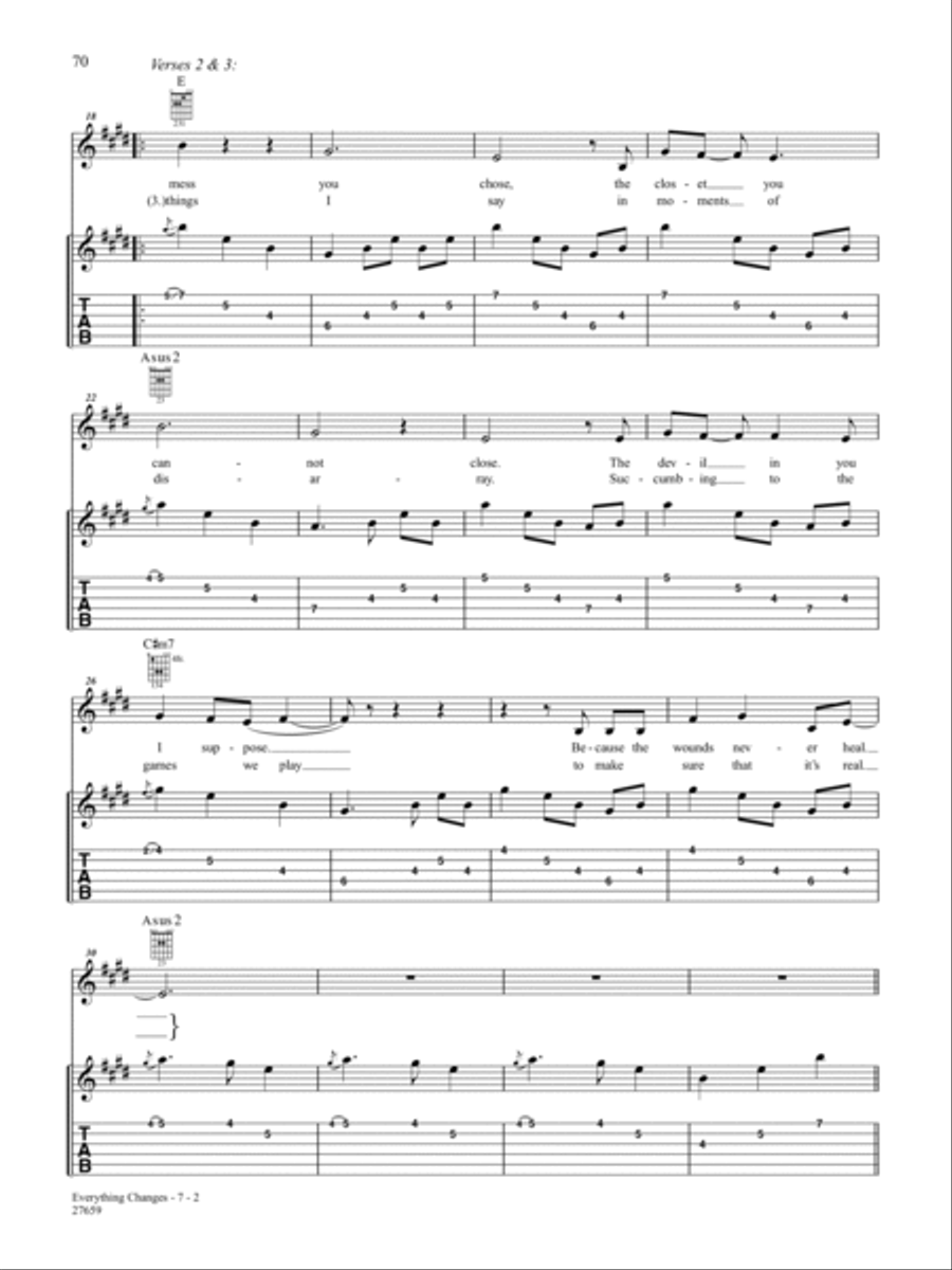 Everything Changes Guitar Tablature scores gallery preview page 2