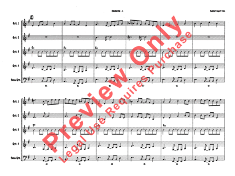 Belwin's 21st Century Guitar Ensemble -- Secret Agent Man Guitar Ensemble scores gallery preview page 6