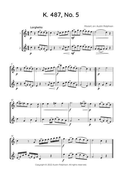 Mozart K. 487 No. 5 - clarinet duet image number null
