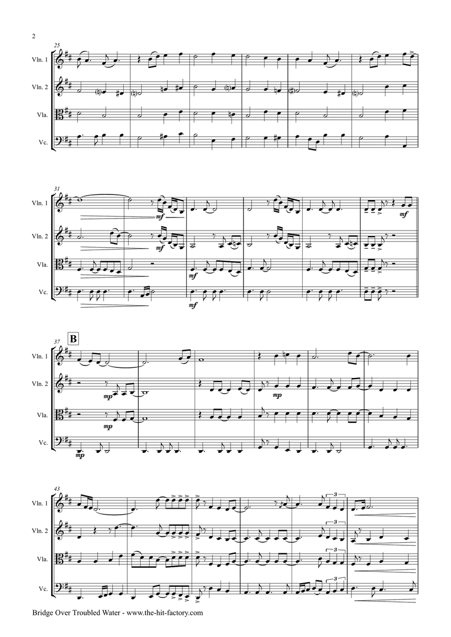 Bridge Over Troubled Water String Quartet scores gallery preview page 2